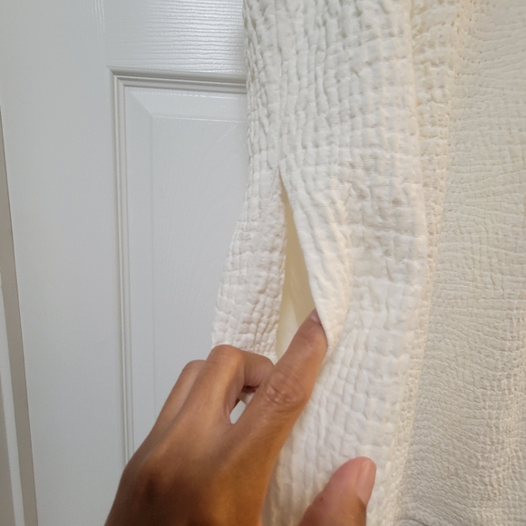 NATORI TEXTURED COTTON JACQUARD SHIFT DRESS. - Picture 10 of 13